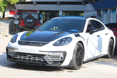 Porsche Panamera 971 971.1 Base/4/4S/GTS/Turbo/Turbo S 2017 2018 2019 2020 & Panamera 971 971.2 Base/4/4S/GTS/Turbo/Turbo S 2021 2022 2023 with Aftermarket Parts - MSRY Style Front Bumper Carbon Fiber from Aero Republic