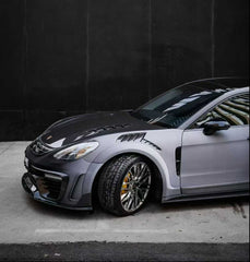 Porsche Panamera 971 971.1 Base/4/4S/GTS/Turbo/Turbo S 2017 2018 2019 2020 & Panamera 971 971.2 Base/4/4S/GTS/Turbo/Turbo S 2021 2022 2023 with Aftermarket Parts - MSRY Style Front Bumper Carbon Fiber from Aero Republic