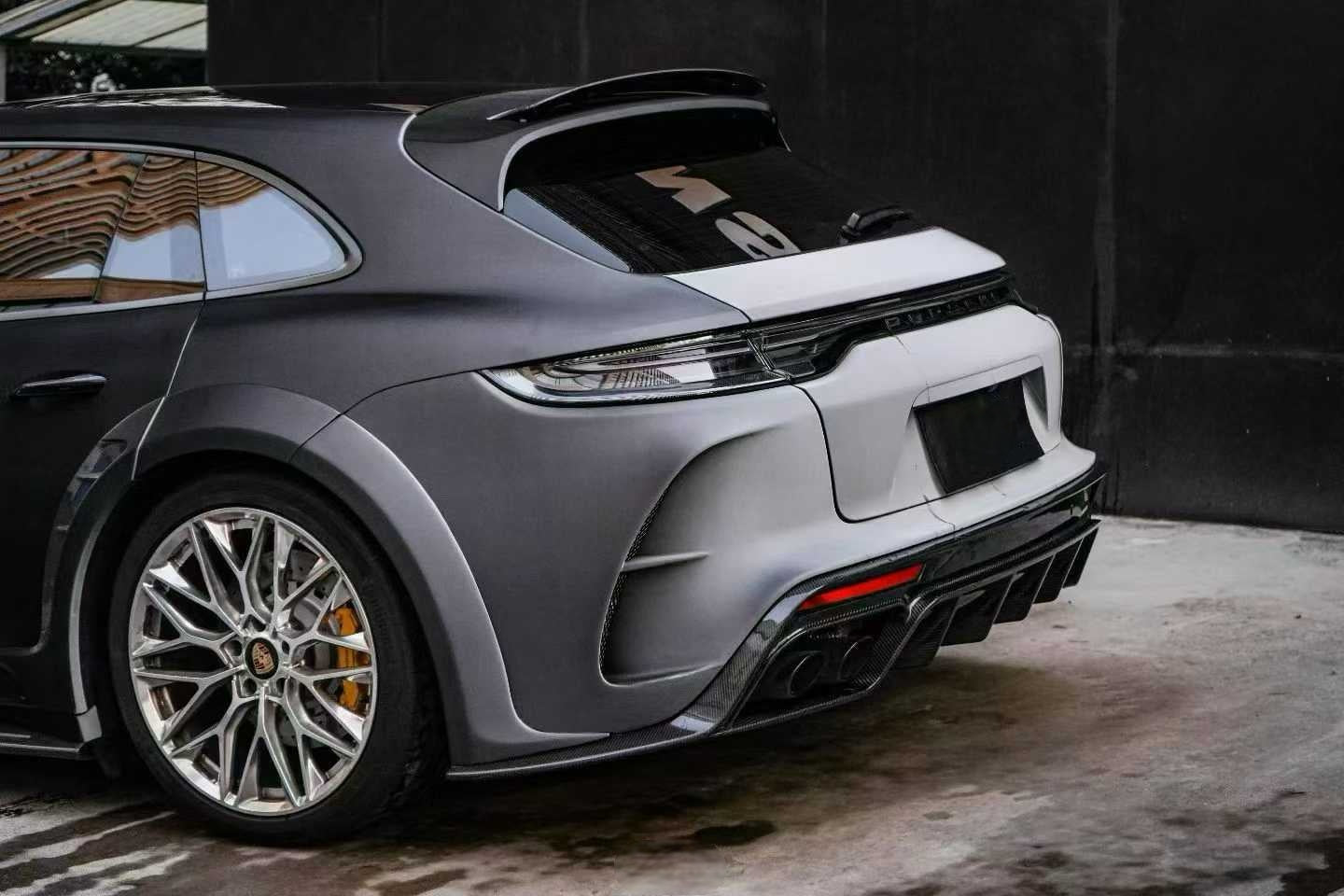 Porsche Panamera 9porsc71 971.1 Base/4/4S/GTS/Turbo/Turbo S 2017 2018 2019 2020 & Panamera 971 971.2 Base/4/4S/GTS/Turbo/Turbo S 2021 2022 2023 with Aftermarket Parts - MSRY Style Rear Bumper Carbon Fiber from Aero Republic