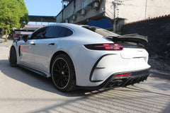 Porsche Panamera 971 971.1 Base/4/4S/GTS/Turbo/Turbo S 2017 2018 2019 2020 & Panamera 971 971.2 Base/4/4S/GTS/Turbo/Turbo S 2021 2022 2023 with Aftermarket Parts - MSRY Style Side Skirts Carbon Fiber from Aero Republic
