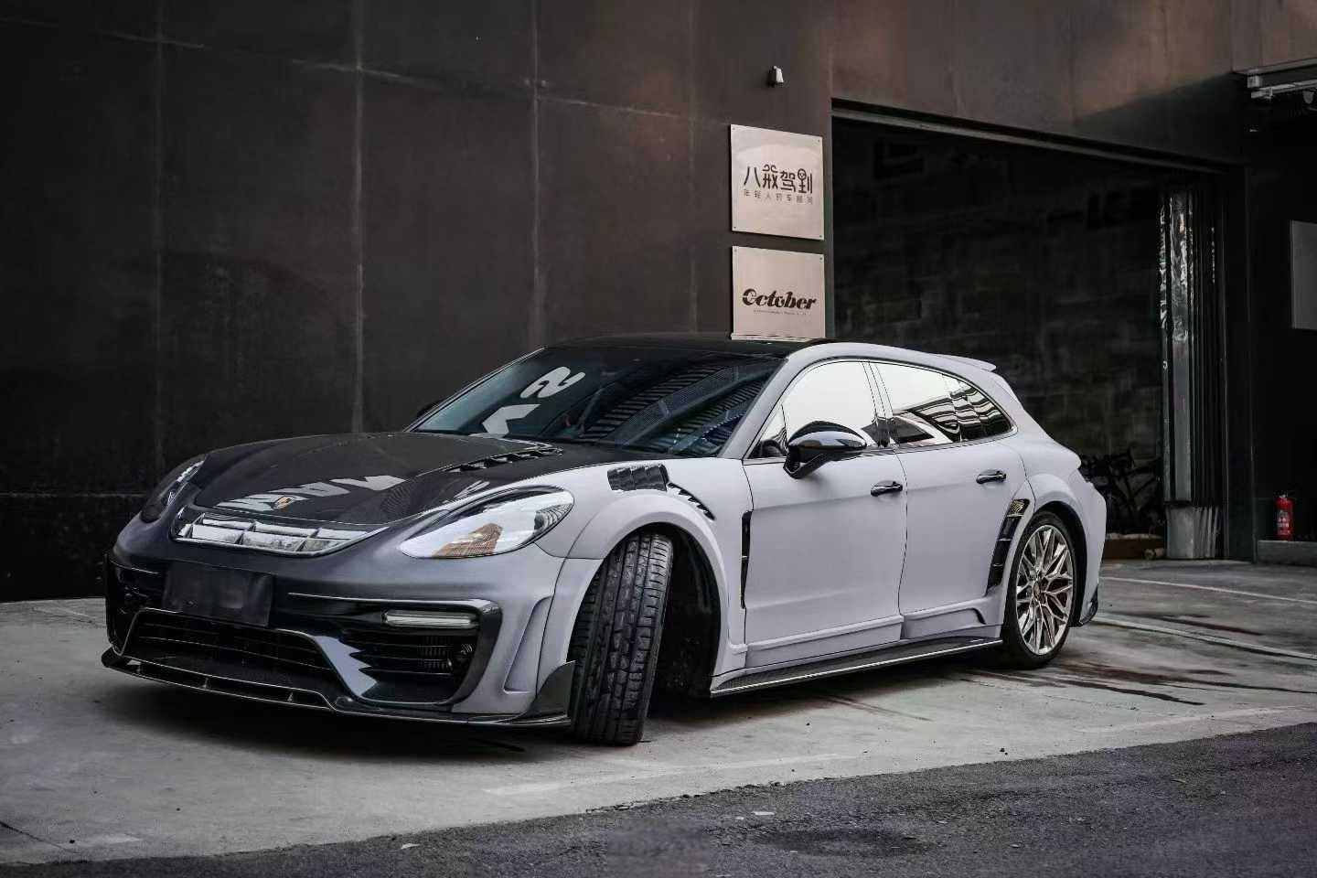 Porsche Panamera 971 971.1 Base/4/4S/GTS/Turbo/Turbo S 2017 2018 2019 2020 & Panamera 971 971.2 Base/4/4S/GTS/Turbo/Turbo S 2021 2022 2023 with Aftermarket Parts - MSRY Style Side Skirts Carbon Fiber from Aero Republic