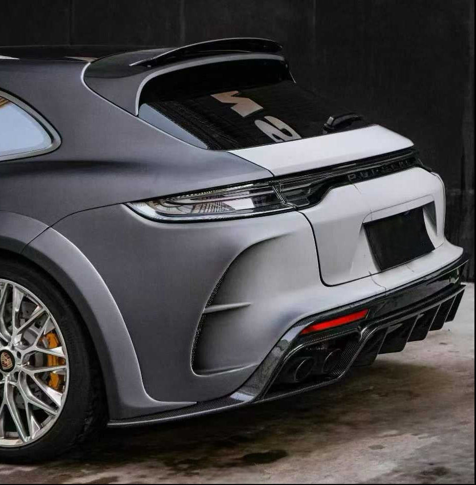 Porsche Panamera 971 971.1 4/4S/GTS/Turbo 2018 2019 2020 &amp; Panamera 971 971.2 4/4S/GTS/Turbo 2021 2022 2023 with Aftermarket Parts - MSRY Style Rear Bumper Carbon Fiber from Aero Republic