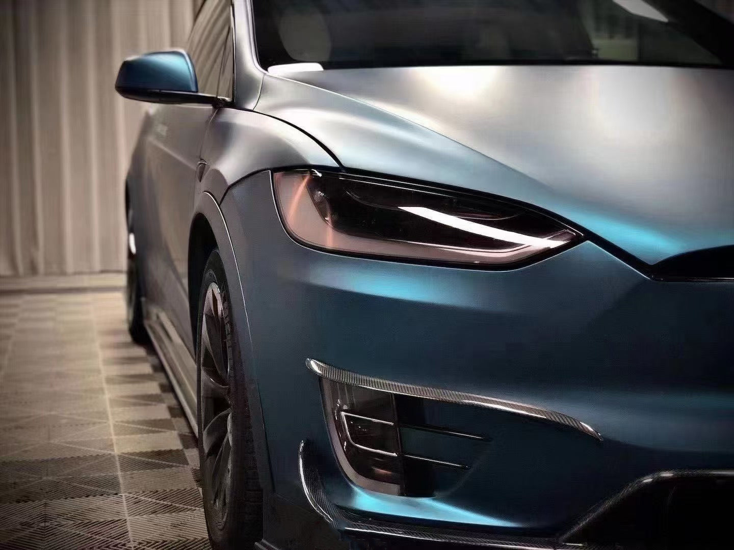 Tesla Model X P100D 100D 90D 75D 60D Performance Long Range Base 2016 2017 2018 2019 2020 2021 with Aftermarket Parts - RZ Style Side Skirts Carbon Fiber from Aero Republic