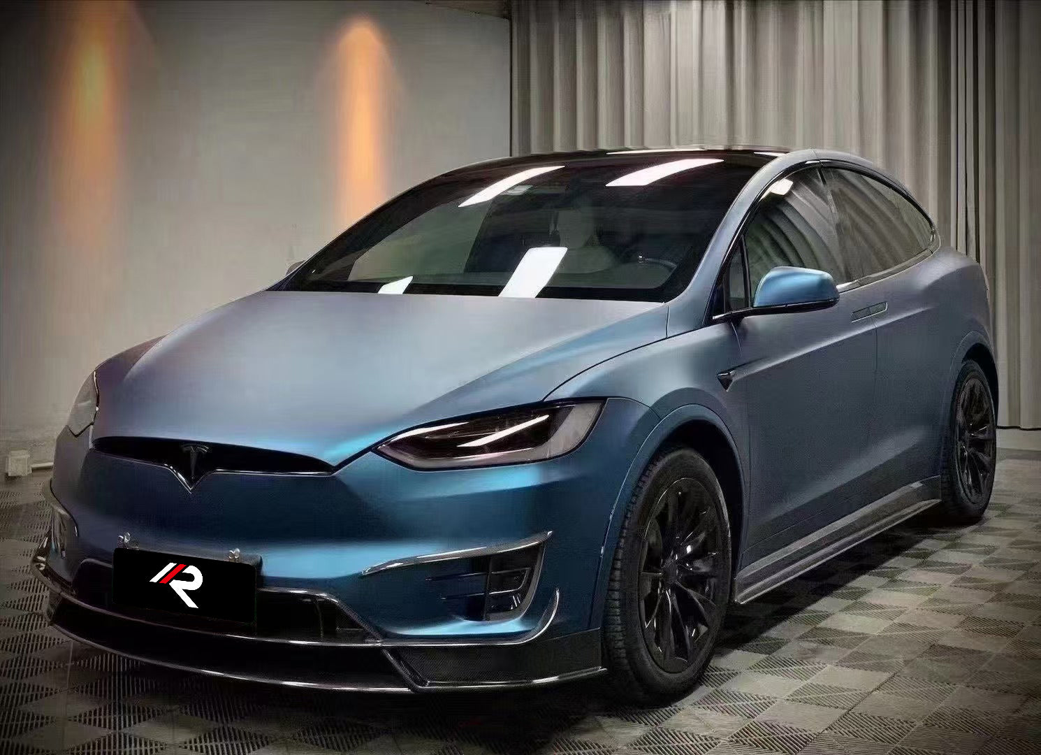 Tesla Model X P100D 100D 90D 75D 60D Performance Long Range Base 2016 2017 2018 2019 2020 2021 with Aftermarket Parts - RZ Style Side Skirts Carbon Fiber from Aero Republic