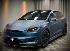 Tesla Model X P100D 100D 90D 75D 60D Performance Long Range Base 2016 2017 2018 2019 2020 2021 with Aftermarket Parts - RZ Style Front Canards Carbon Fiber from Aero Republic