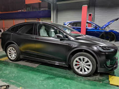 Tesla Model X P100D 100D 90D 75D 60D Performance Long Range Base 2016 2017 2018 2019 2020 2021 with Aftermarket Parts - RZ Style Side Skirts Carbon Fiber from Aero Republic
