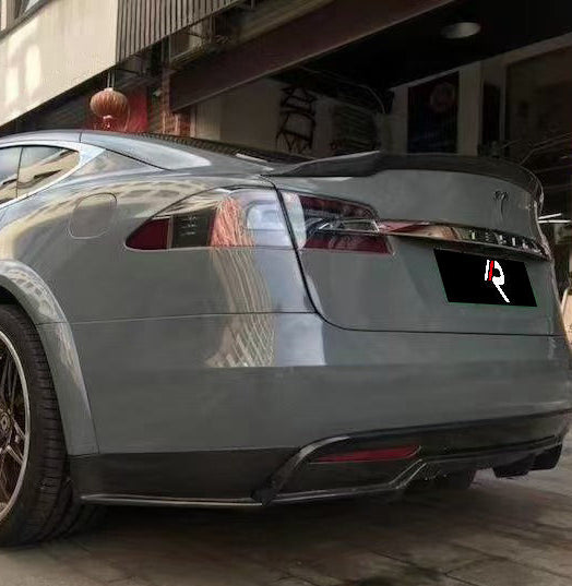 Tesla Model S 2nd Gen Late 2016-Early 2021 with Aftermarket Parts - Rear Canards Carbon Fiber from Aero Republic