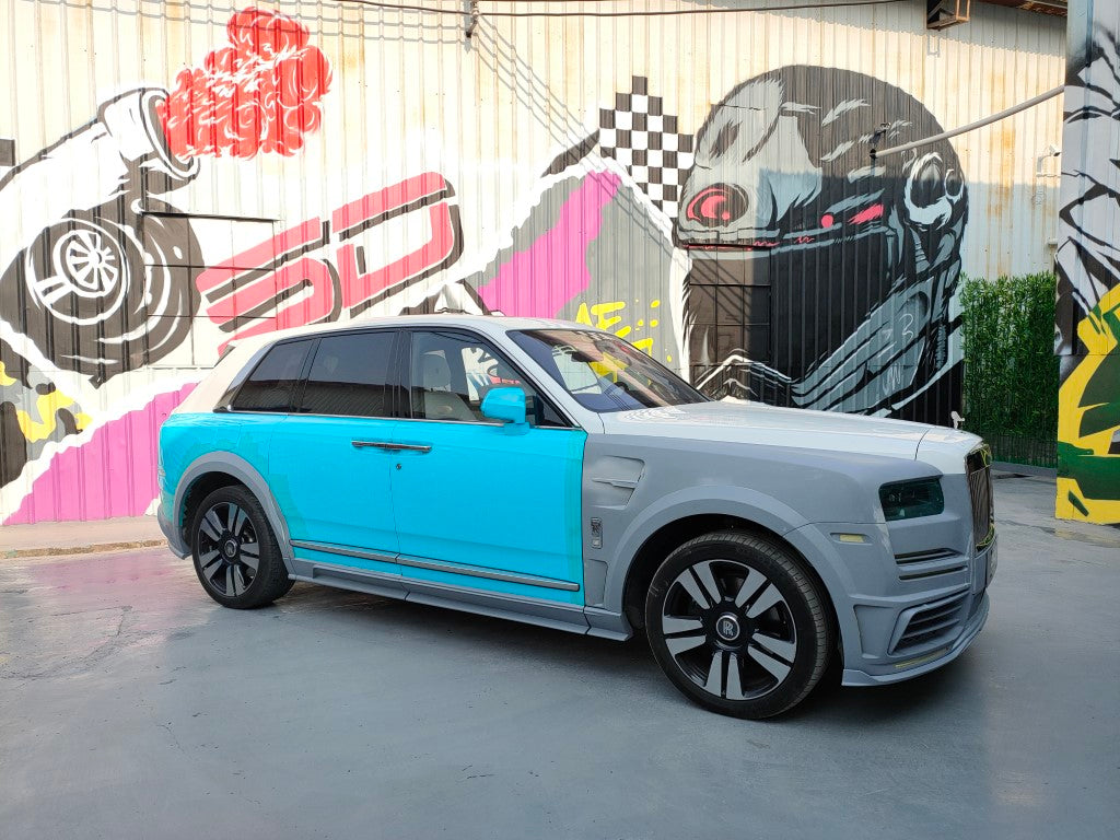 Rolls-Royce Cullinan 2019 2020 2021 2022 2023 2024 with Aftermarket Parts - M Style Side Skirts Dry Pre-preg Carbon Fiber from Aero Republic