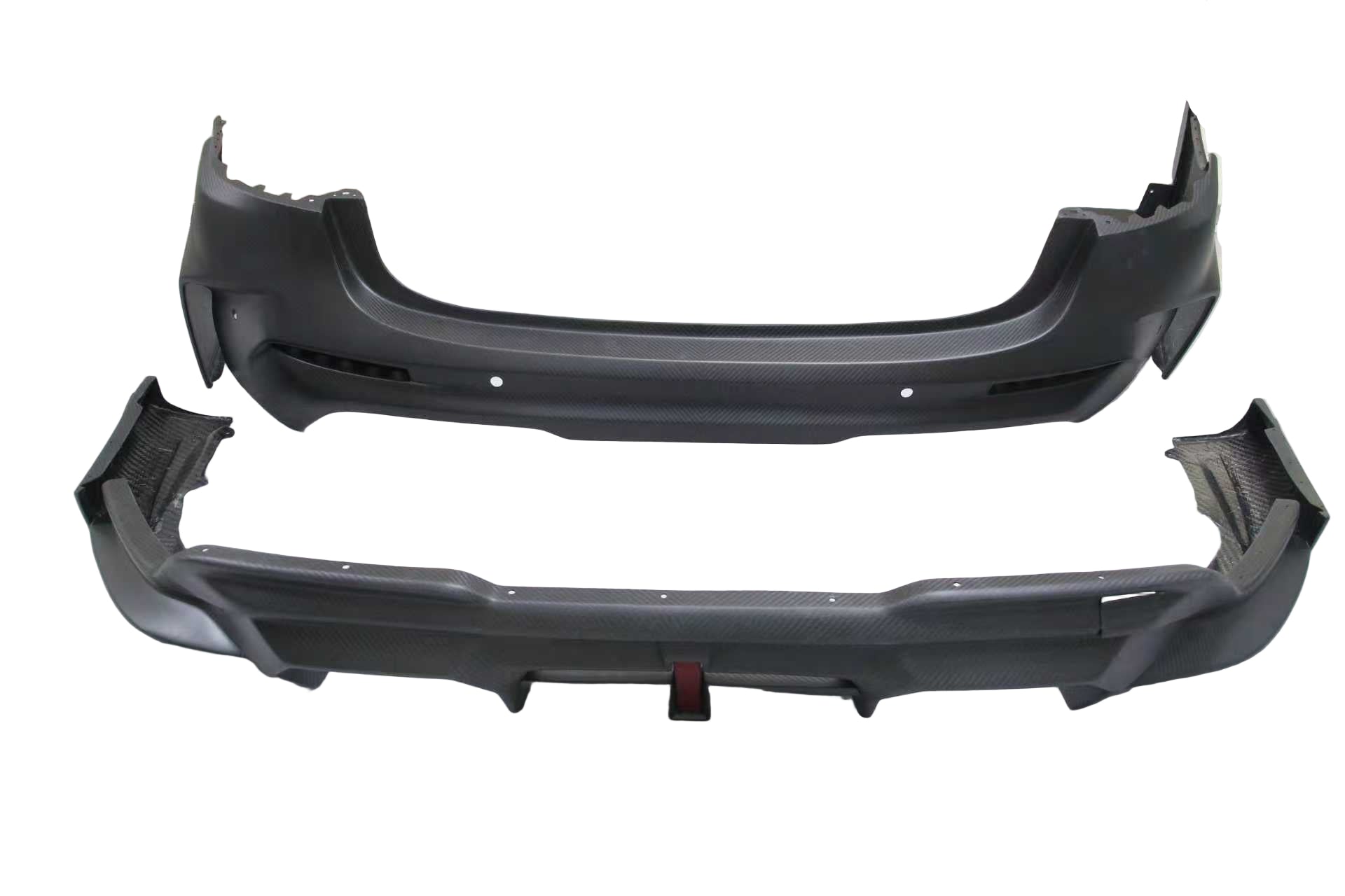 BMW M3 G80 2021-ON with Aftermarket Parts - SCORPION Rear Bumper & Diffuser Dry Pre-preg Carbon Fiber from Aero Republic
