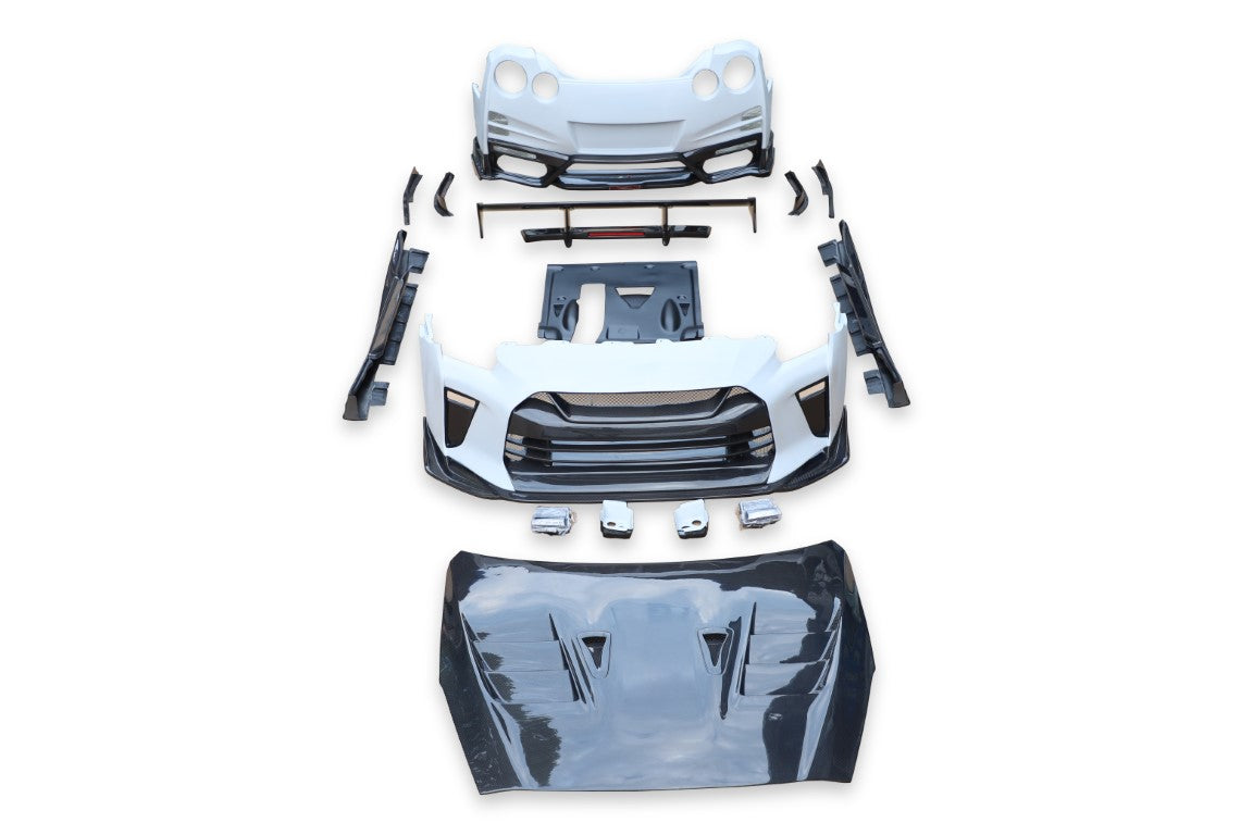 Nissan GTR R35 CBA DBA EBA 2008 2009 2010 2011 2012 2013 2014 2015 2016 2017 2018 2019 2020 2021 2022 2023 2024 with Aftermarket Parts - TSV1 Style Full Body Kit Carbon Fiber / FRP from Aero Republic