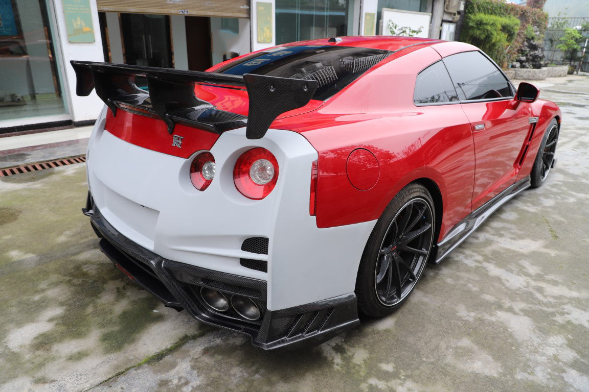 Nissan GTR R35 CBA DBA EBA 2008 2009 2010 2011 2012 2013 2014 2015 2016 2017 2018 2019 2020 2021 2022 2023 2024 with Aftermarket Parts - TS Style Rear Wing Carbon Fiber / FRP from Aero Republic