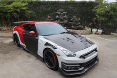 Nissan GTR R35 CBA DBA EBA 2008 2009 2010 2011 2012 2013 2014 2015 2016 2017 2018 2019 2020 2021 2022 2023 2024 with Aftermarket Parts - TSV2 Style Front Bumper & Lip Carbon Fiber / FRP from Aero Republic
