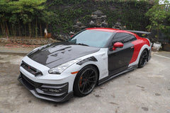 Nissan GTR R35 CBA DBA EBA 2008 2009 2010 2011 2012 2013 2014 2015 2016 2017 2018 2019 2020 2021 2022 2023 2024 with Aftermarket Parts - TSV2 Style Front Bumper & Lip Carbon Fiber / FRP from Aero Republic