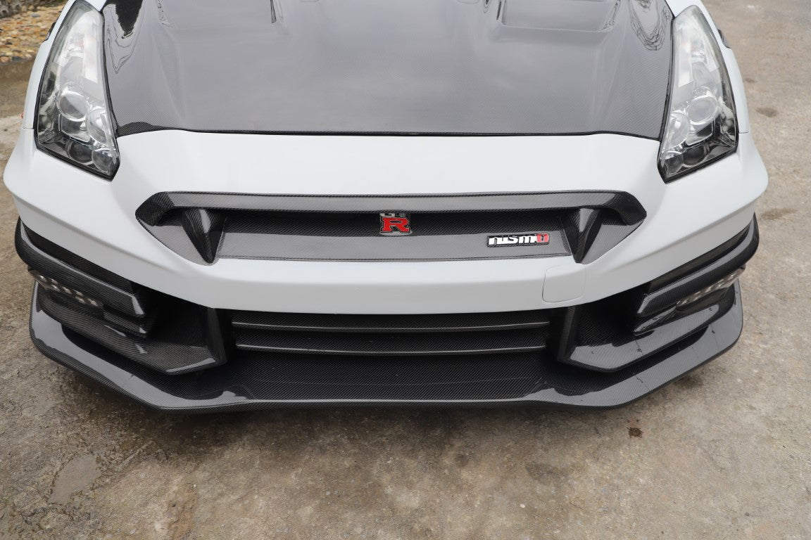 Nissan GTR R35 CBA DBA EBA 2008 2009 2010 2011 2012 2013 2014 2015 2016 2017 2018 2019 2020 2021 2022 2023 2024 with Aftermarket Parts - TSV2 Style Front Bumper & Lip Carbon Fiber / FRP from Aero Republic