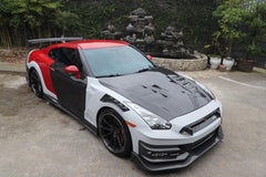Nissan GTR R35 CBA DBA EBA 2008 2009 2010 2011 2012 2013 2014 2015 2016 2017 2018 2019 2020 2021 2022 2023 2024 with Aftermarket Parts - TSV2 Style Front Fenders Carbon Fiber / FRP from Aero Republic