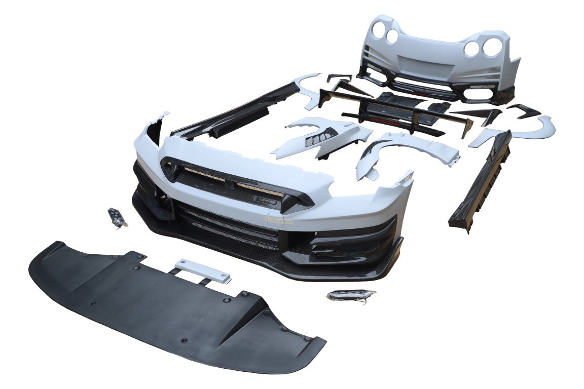 Nissan GTR R35 CBA DBA EBA 2008 2009 2010 2011 2012 2013 2014 2015 2016 2017 2018 2019 2020 2021 2022 2023 2024 with Aftermarket Parts - TSV2 Style Full Body Kit Carbon Fiber / FRP from Aero Republic