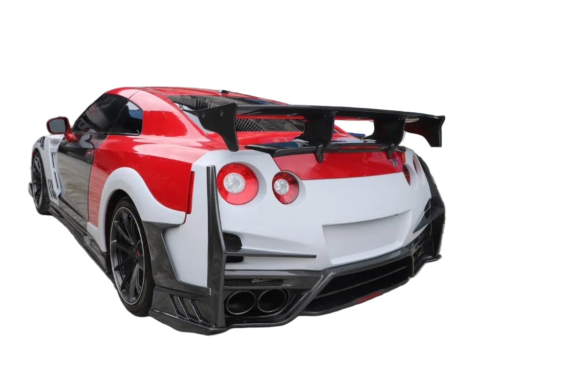 Nissan GTR R35 CBA DBA EBA 2008 2009 2010 2011 2012 2013 2014 2015 2016 2017 2018 2019 2020 2021 2022 2023 2024 with Aftermarket Parts - TSV2 Style Rear Bumper Side Valences Carbon Fiber / FRP from Aero Republic