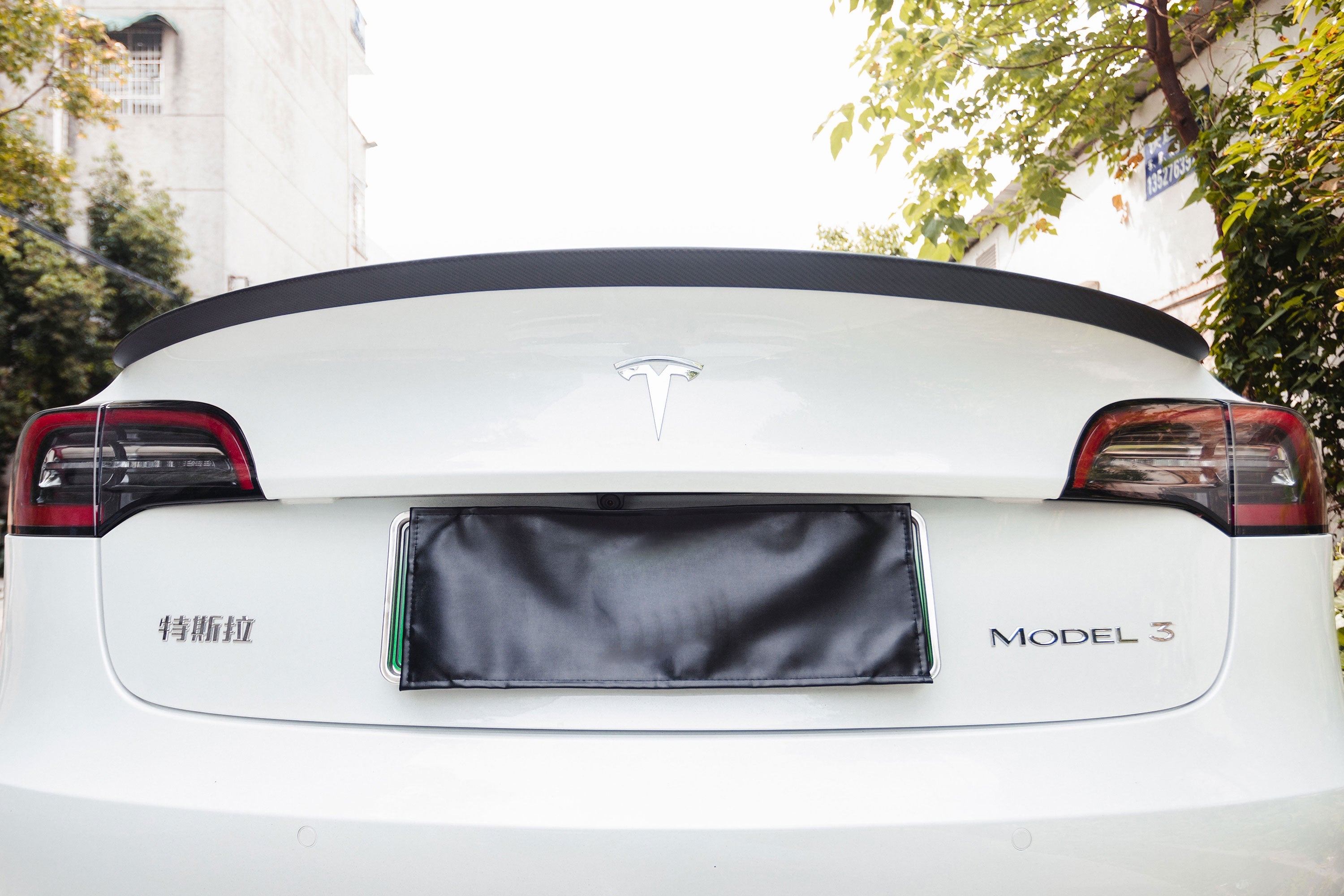 Tesla Model 3 Performance 2017 2018 2019 2020 2021 2022 2023 with Aftermarket Parts - A Style Rear Lip Spoiler Pre-preg Carbon Fiber from Aero Republic