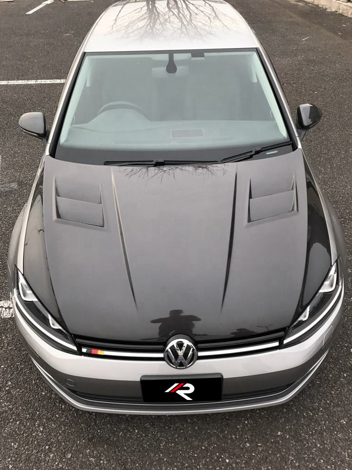 Volkswagen Golf R GTI Base MK7 MK7.5 2015 2016 2017 2018 2019 2020 2021 with Aftermarket Parts - Hood Carbon Fiber from Aero Republi