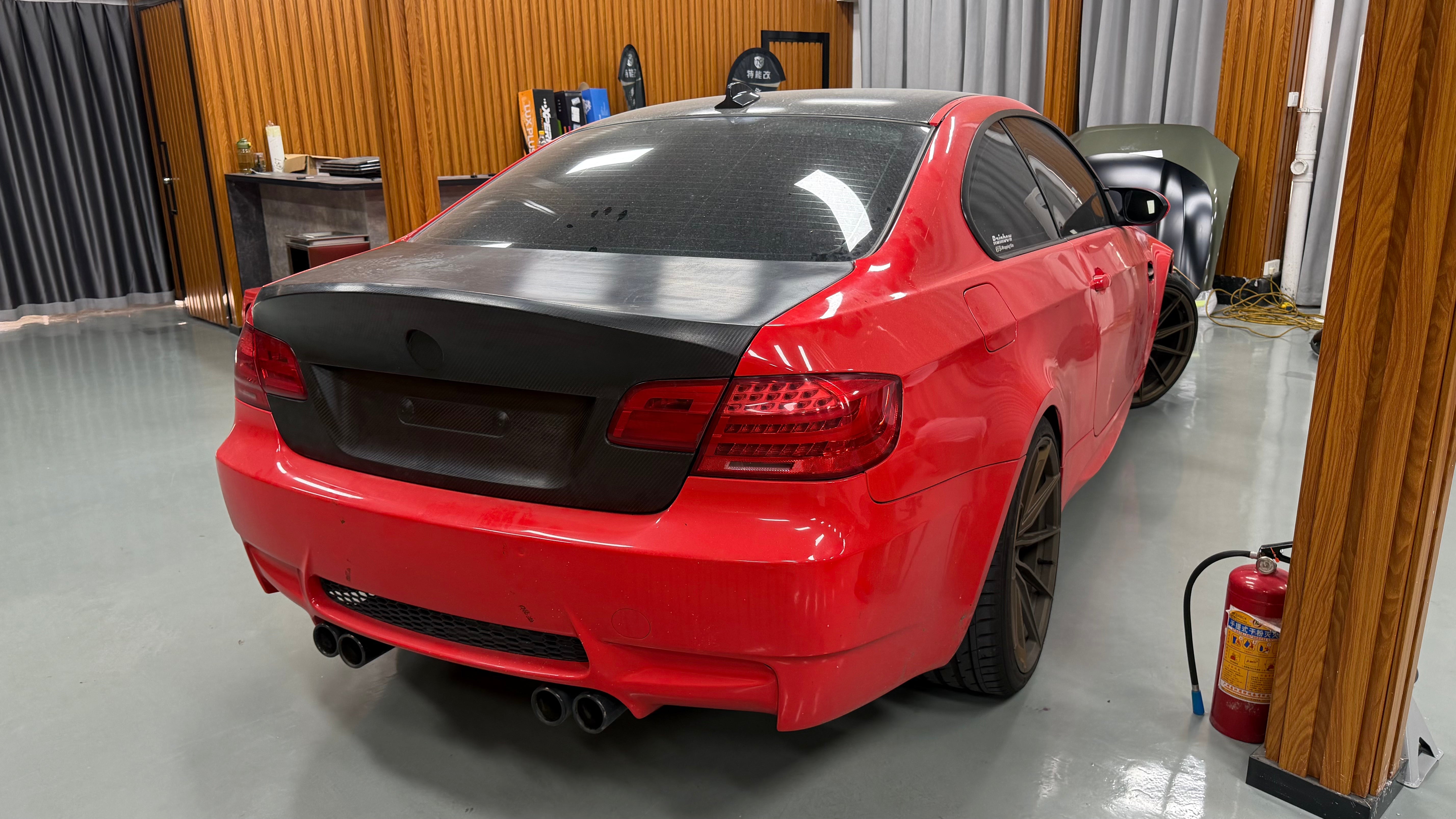 BMW M3 E92 2007 2008 2009 2010 2011 2012 2013 with Aftermarket Parts - Vor Style Ducktail Trunk Dry Pre-preg Carbon Fiber from Aero Republic
