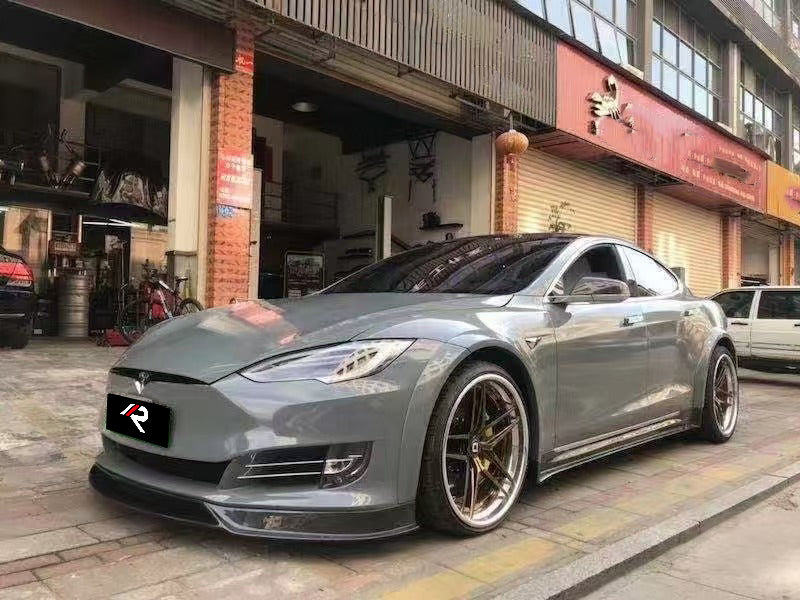 Tesla Model S 2nd Gen Late 2016-Early 2021 with Aftermarket Parts - Wheel Arches Carbon Fiber from Aero Republic