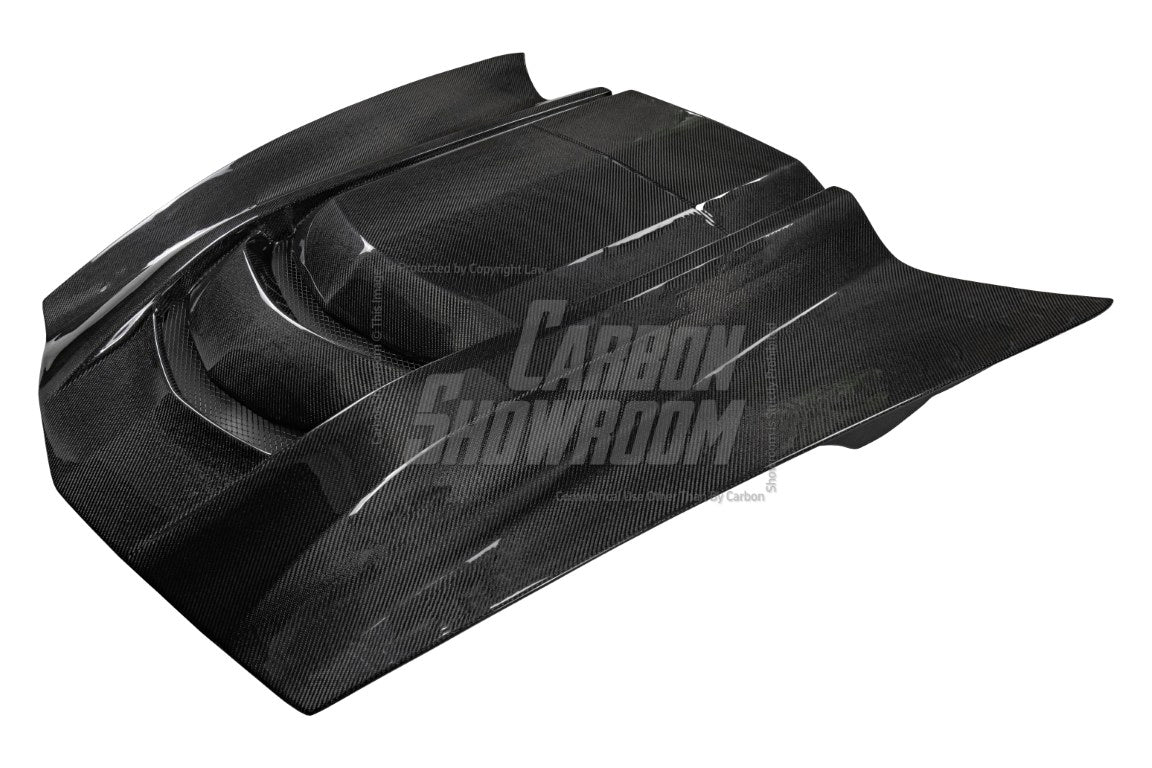 Chevrolet Corvette C7 Base Stingray Z06 Z51 2014-2019 with Aero Republic's Aftermarket Parts - ZR1 Style Hood Bonnet Carbon Fiber / FRP