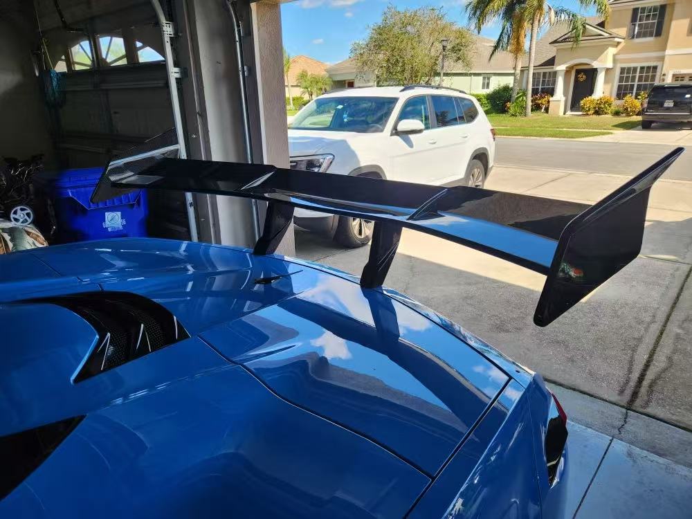 Chevrolet C8 Corvette Base 2020-ON & C8 Corvette Z06 2023-ON & C8 Corvette E-Ray 2024-ON with Aftermarket Parts - ZR1 V2 Style Rear Wing Only Carbon Fiber from Aero Republic