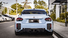 BMW M2 M2C G87 2023 2024 with Aftermarket Parts - MP Style / Center Quad Exit Rear Bumper Center Diffuser Plate Pre-preg Carbon Fiber from Aero Republic