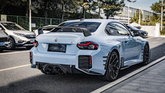 BMW M2 M2C G87 2023 2024 with Aftermarket Parts - MP Style / Center Quad Exit Rear Bumper Center Diffuser Plate Pre-preg Carbon Fiber from Aero Republic