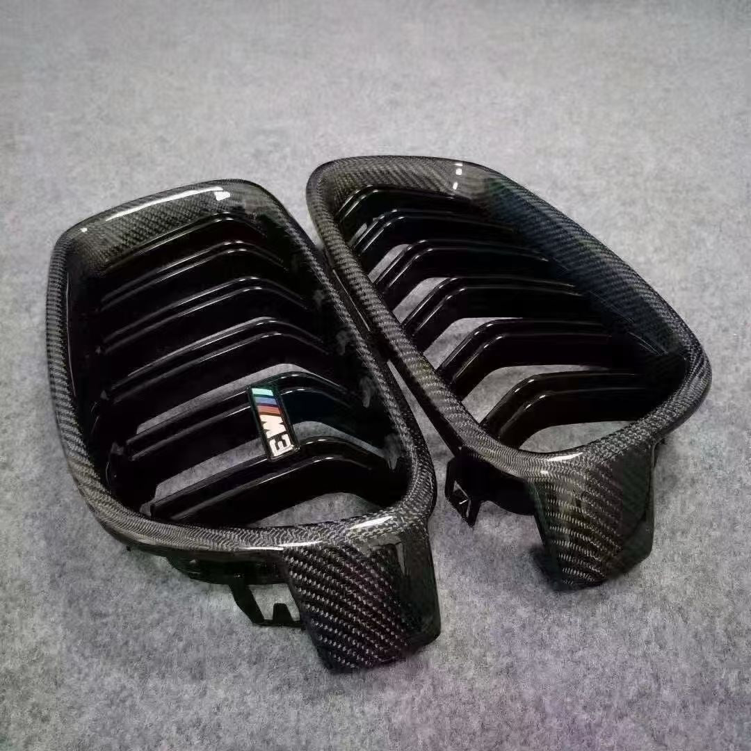 BMW 3 Series 320i 328i 328d 330i 335i 340i F30 F31 2011 2012 2013 2014 2015 2016 2017 2018 2019 with Aftermarket Parts - Blacked Out Front Kidney Grilles Carbon Fiber from Aero Republic