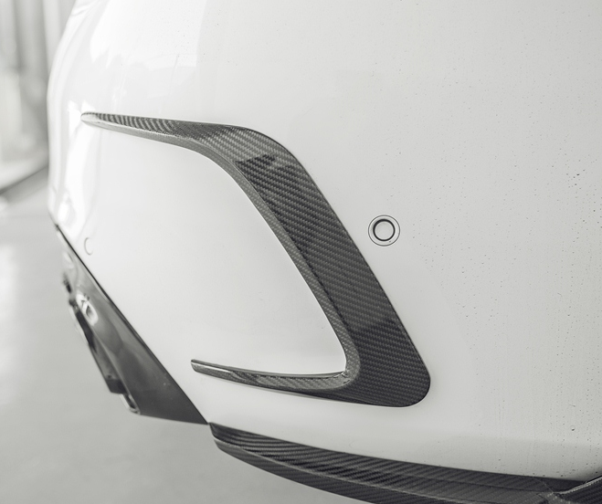 Aero Republic Carbon Fiber Rear Bumper Canards for Mercedes Benz 2015-21 W205 C300 C43 C63 C63S AMG Sedan 4 Door