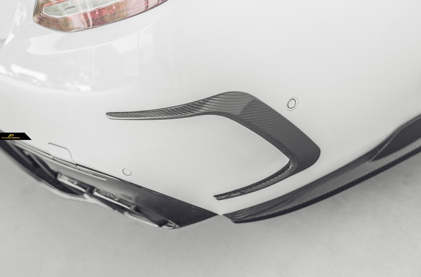 Aero Republic Carbon Fiber Rear Bumper Canards for Mercedes Benz 2015-21 W205 C300 C43 C63 C63S AMG Sedan 4 Door