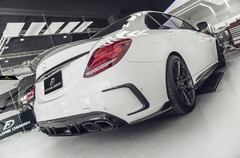 Aero Republic Carbon Fiber Rear Bumper Canards for Mercedes Benz 2015-21 W205 C300 C43 C63 C63S AMG Sedan 4 Door