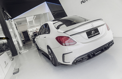 Aero Republic Carbon Fiber Rear Bumper Canards for Mercedes Benz 2015-21 W205 C300 C43 C63 C63S AMG Sedan 4 Door