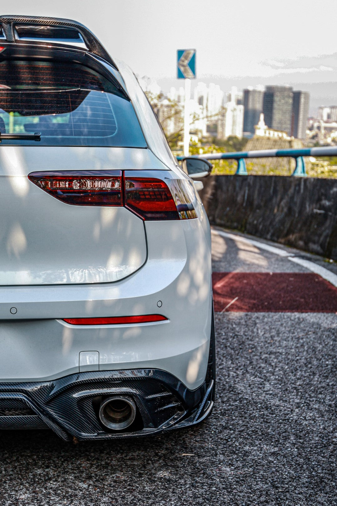 Volkswagen GTI & R-line MK8 2022 2023 2024 with Aftermarket Parts - AE Rear Diffuser?Carbon Fiber?from?ArmorExtend