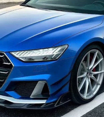 Audi S7 A7 (with S-bumper) C8 2019-ON with Aftermarket Parts -?ART V2 Style Front Canards Dry Pre-preg?Carbon Fiber from?ArmorExtend