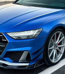 Audi S7 A7 (with S-bumper) C8 2019-ON with Aftermarket Parts - ART V2 Style Front Canards Dry Pre-preg Carbon Fiber from ArmorExtend