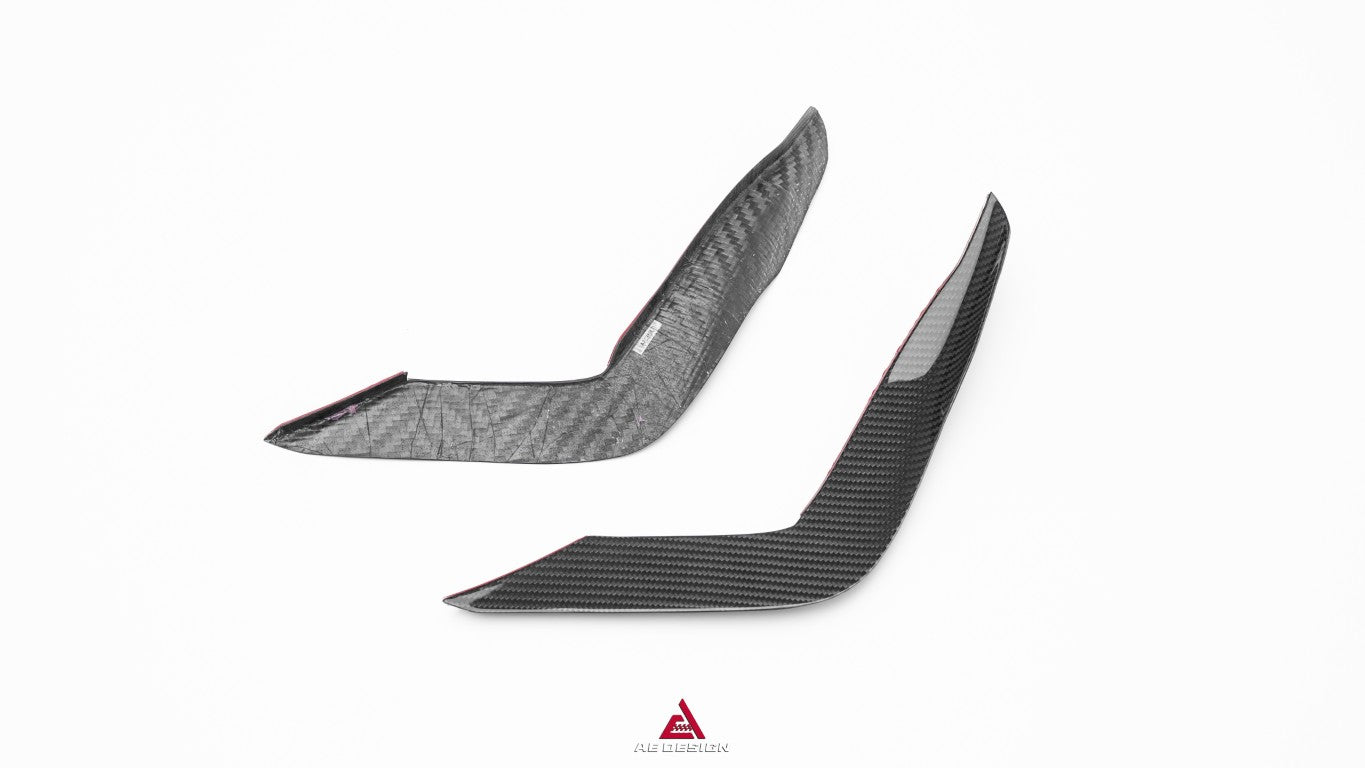 Audi S7 A7 (with S-bumper) C8 2019-ON with Aftermarket Parts -?ART V2 Style Front Canards Dry Pre-preg?Carbon Fiber from?ArmorExtend