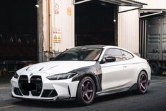BMW M4 / M4C / M4CS G82 G83 2021-ON with Aftermarket Parts - ART Widebody Front Fenders Dry Pre-preg Carbon Fiber from ArmorExtend