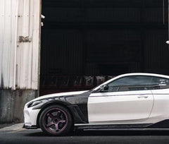 BMW M4 / M4C / M4CS G82 G83 2021-ON with Aftermarket Parts - ART Widebody Front Fenders Dry Pre-preg Carbon Fiber from ArmorExtend