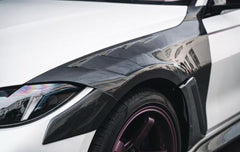 BMW M4 / M4C / M4CS G82 G83 2021-ON with Aftermarket Parts - ART Widebody Front Fenders Dry Pre-preg Carbon Fiber from ArmorExtend