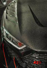 Audi R8 Gen 2 2017 2018 2019 2020 2021 2022 2023 with Aftermarket Parts - AE Style Hood Bonnet Double-sided Carbon Fiber / Partial Carbon Fiber from ArmorExtend