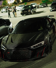 Audi R8 Gen 2 2017 2018 2019 2020 2021 2022 2023 with Aftermarket Parts - AE Style Hood Bonnet Double-sided Carbon Fiber / Partial Carbon Fiber from ArmorExtend