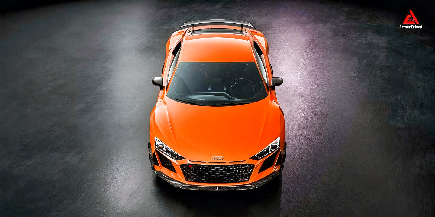 Audi R8 Gen 2 Facelift 2020 2021 2022 2023 with Aftermarket Parts - ART Front Canards Dry Pre-preg Carbon Fiber from ArmorExtend