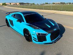 Audi R8 Gen 2 2017 2018 2019 2020 2021 2022 2023 with Aftermarket Parts - AE Style Hood Bonnet Double-sided Carbon Fiber / Partial Carbon Fiber from ArmorExtend