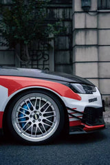 Audi RS4 B9 2018 2019 & RS4 B9.5 2020 2021 2022 2023 2024 With Aftermarket Parts - AE Front Canards Carbon Fiber from ArmorExtend