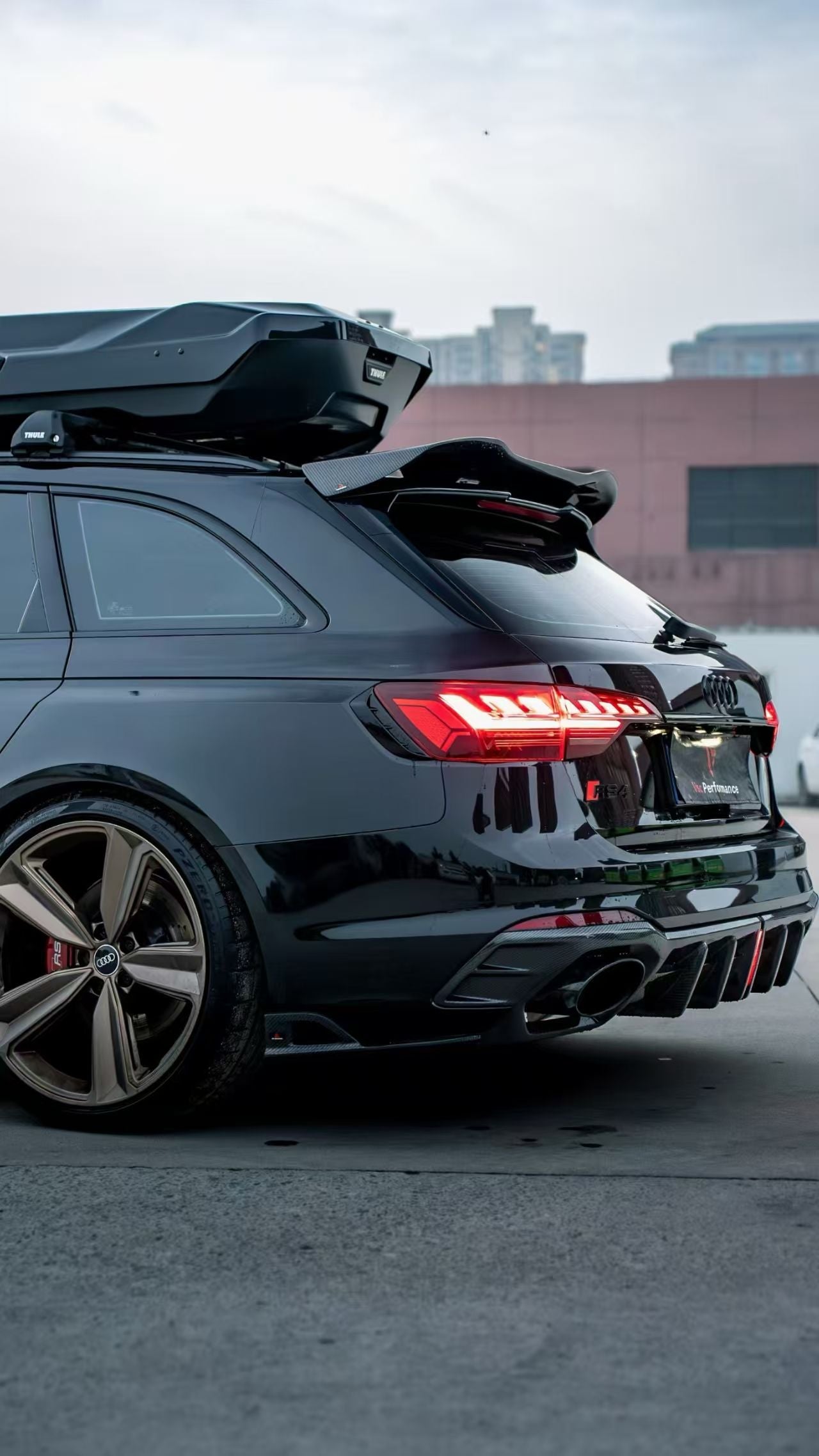 Audi RS4 B9 / B9.5 2018 2019 2020 2021 2022 2023 2024 with Aftermarket Parts - AE Rear Roof Spoiler Carbon Fiber from ArmorExtend
