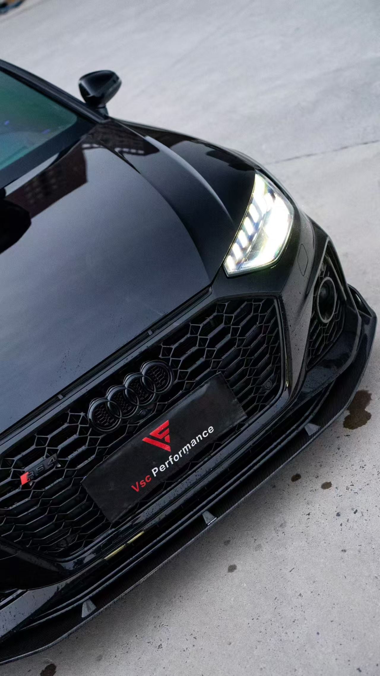 Audi RS4 B9 B9.5 2018 2019 2020 2021 2022 2023 2024 With Aftermarket Parts - AE Front Lip Carbon Fiber from ArmorExtend