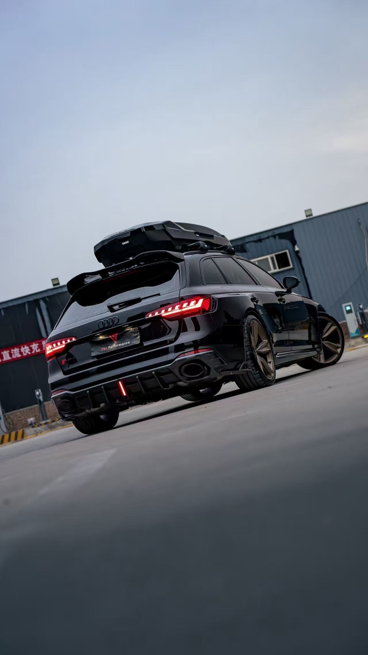 Audi RS4 B9 / B9.5 2018 2019 2020 2021 2022 2023 2024 with Aftermarket Parts - AE Rear Roof Spoiler Carbon Fiber from ArmorExtend