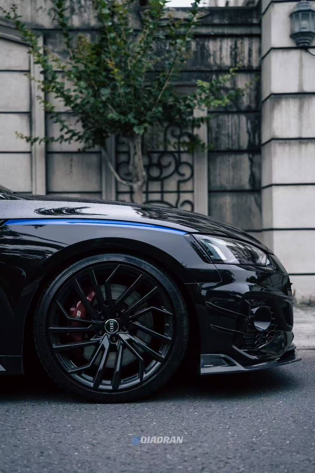 Audi RS5 B9.5 2020 2021 2022 2023 2024 2025 with Aftermarket Parts - AE Style Front Canards Carbon Fiber from ArmorExtend